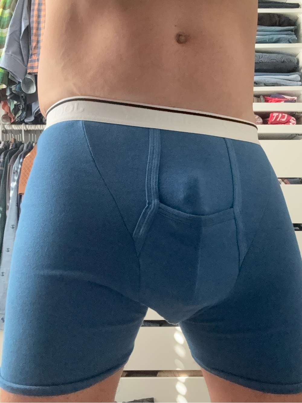 Jockey Blue Boxer Briefs with White Waistband